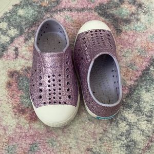 Purple Glitter Jefferson Native (water shoes)